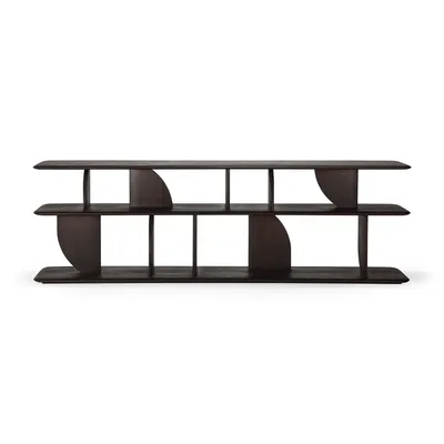 Geometric zitbank console - teak donkerbruin - 210x35xh67